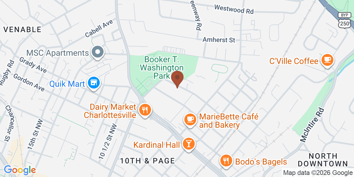 Map showing Charlottesville Lawn Care