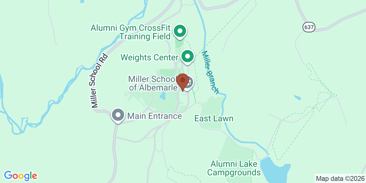 Map showing Miller School of Albemarle