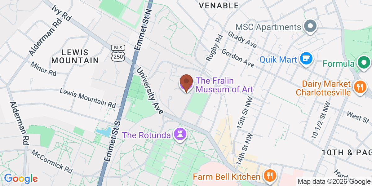 Map showing The Fralin Museum of Art