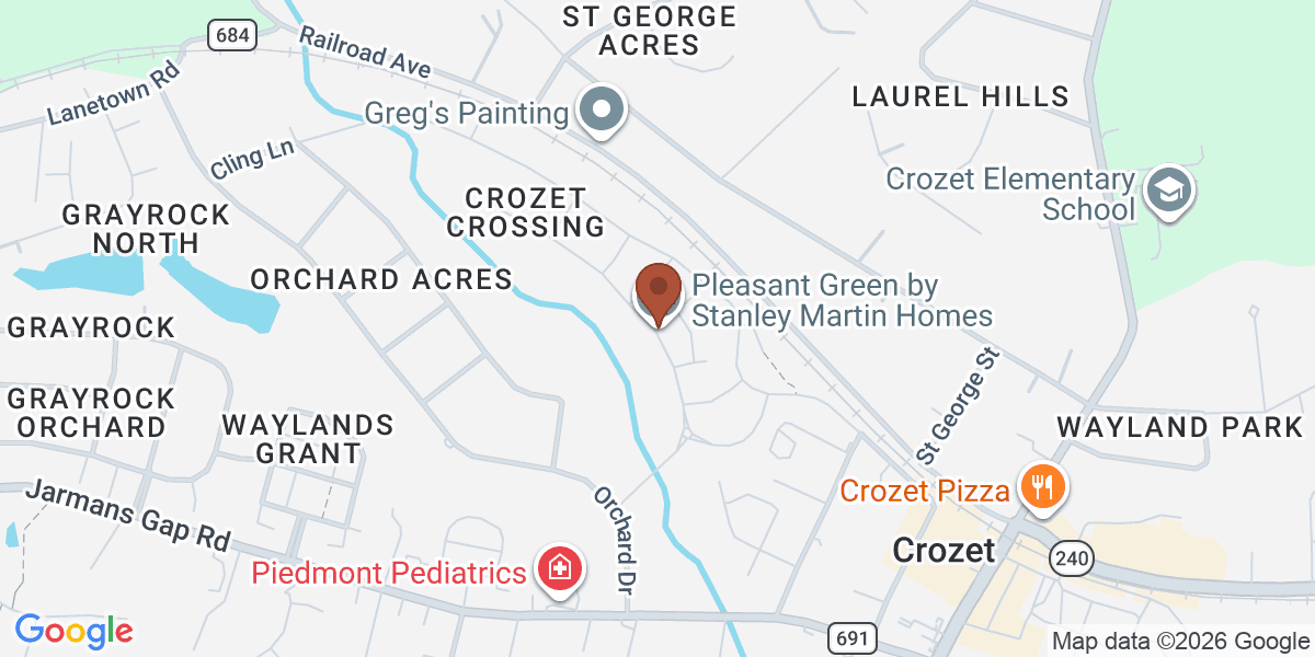 Map showing Pleasant Green by Stanley Martin Homes