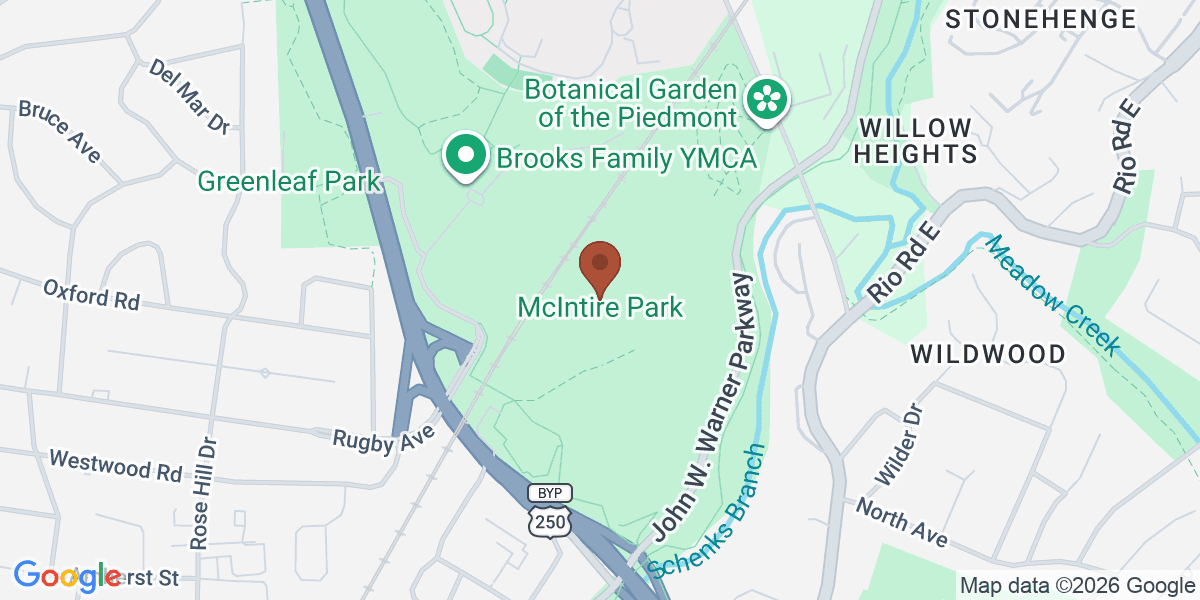 Map showing McIntire Park