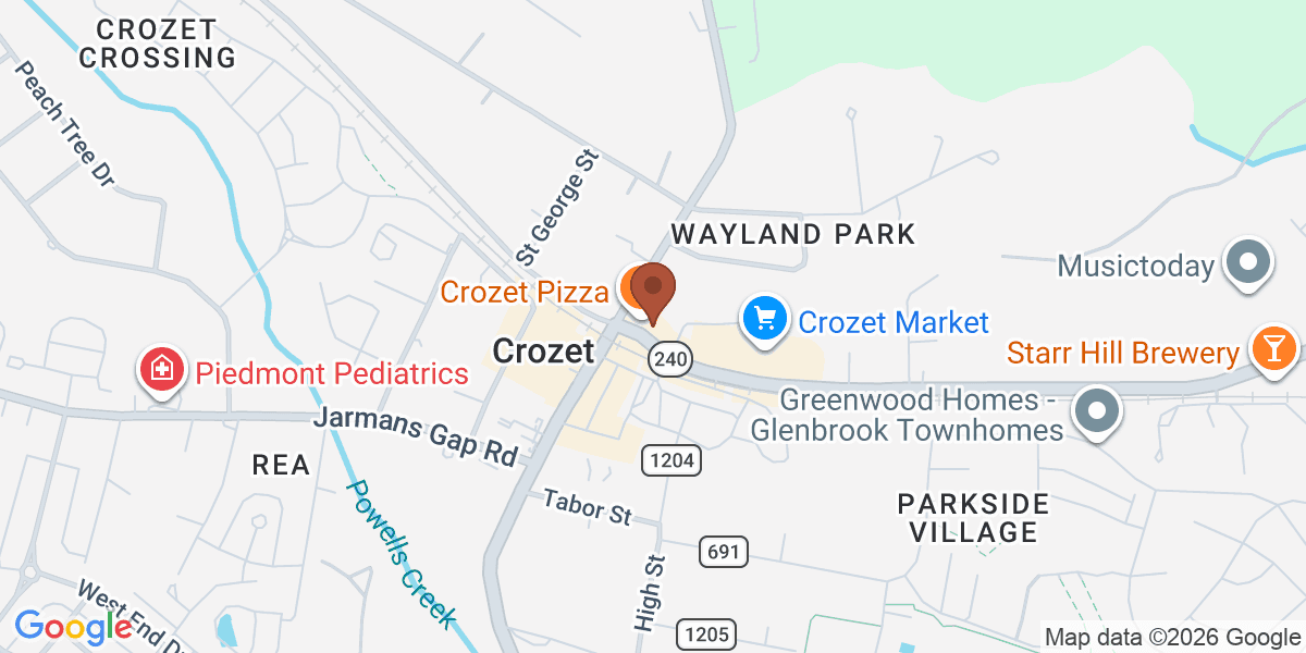 Map showing Crozet Insurance Agency