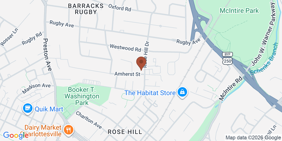 Map showing The Jessica Russo Team / Nest Realty Group / Charlottesville Crozet Realtor