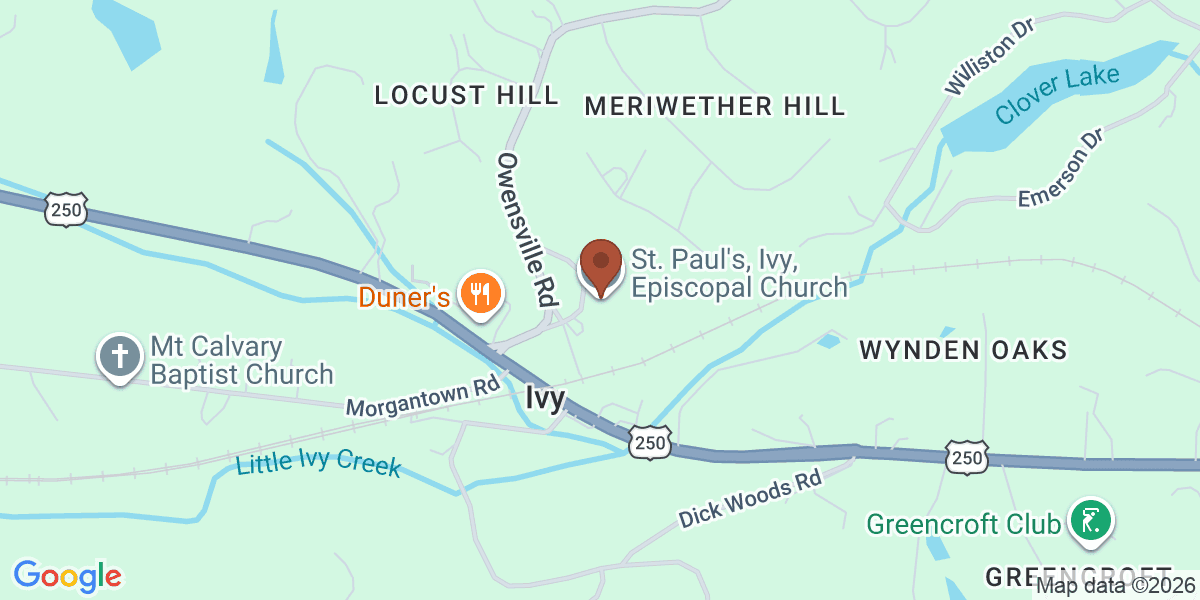 Map showing St. Paul's, Ivy, Episcopal Church