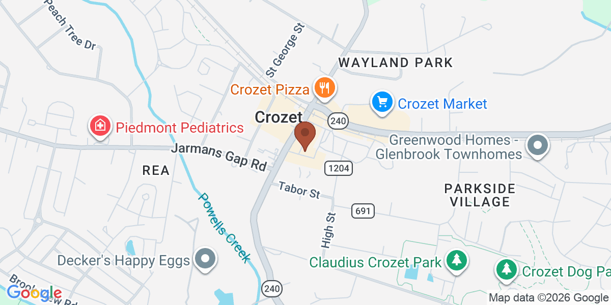 Map showing Crozet Inspiration Station