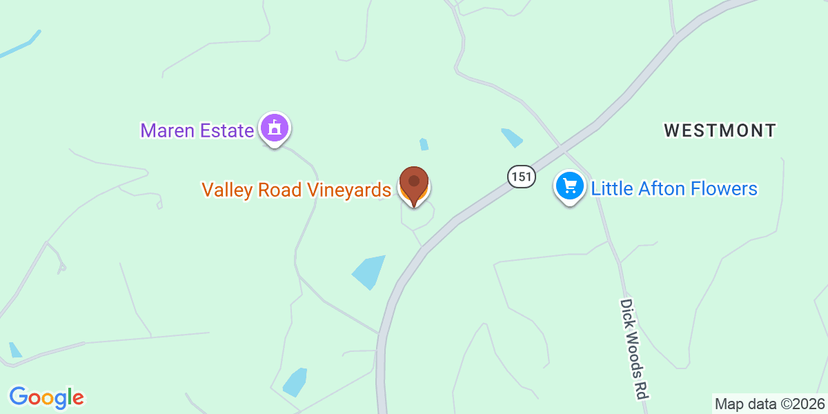 Map showing Valley Road Vineyards