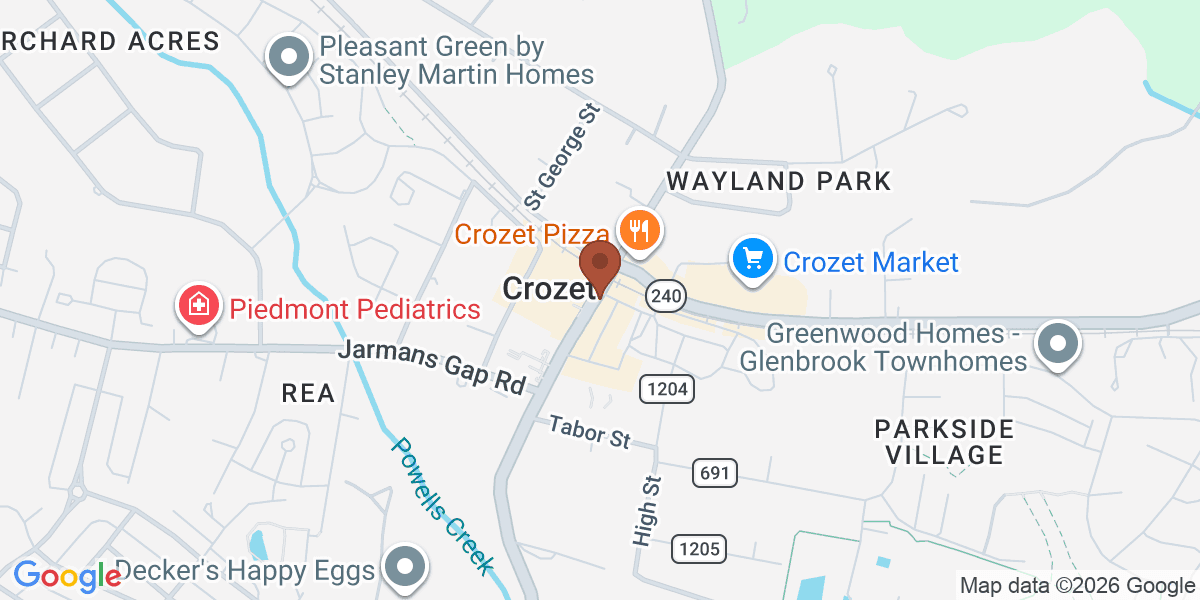 Map showing Mudhouse Coffee Crozet