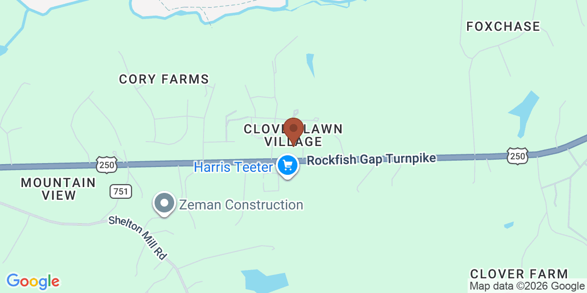 Map showing UVA Family Medicine and Specialty Care Crozet