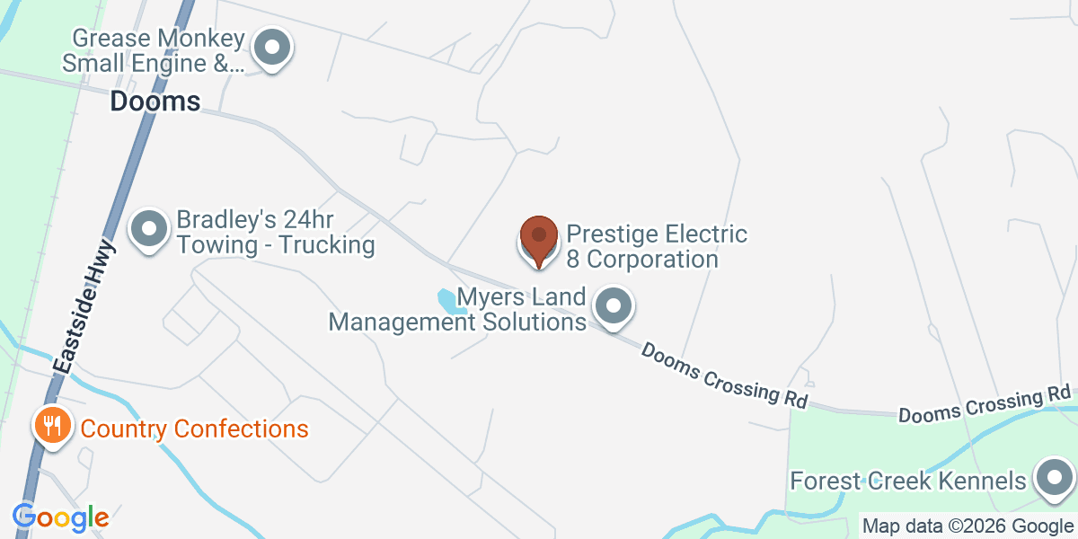Map showing Prestige Electric 8 Corporation