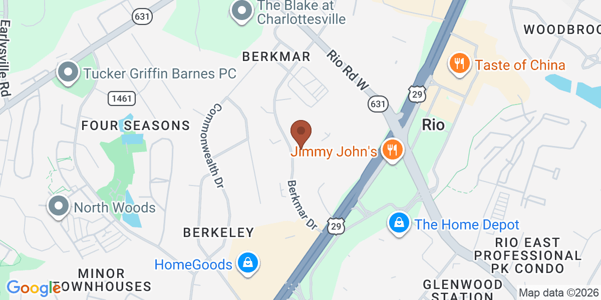 Map showing Maid Right of Central VA