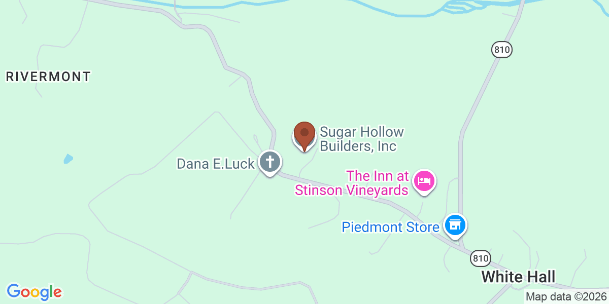 Map showing Sugar Hollow Builders, Inc.