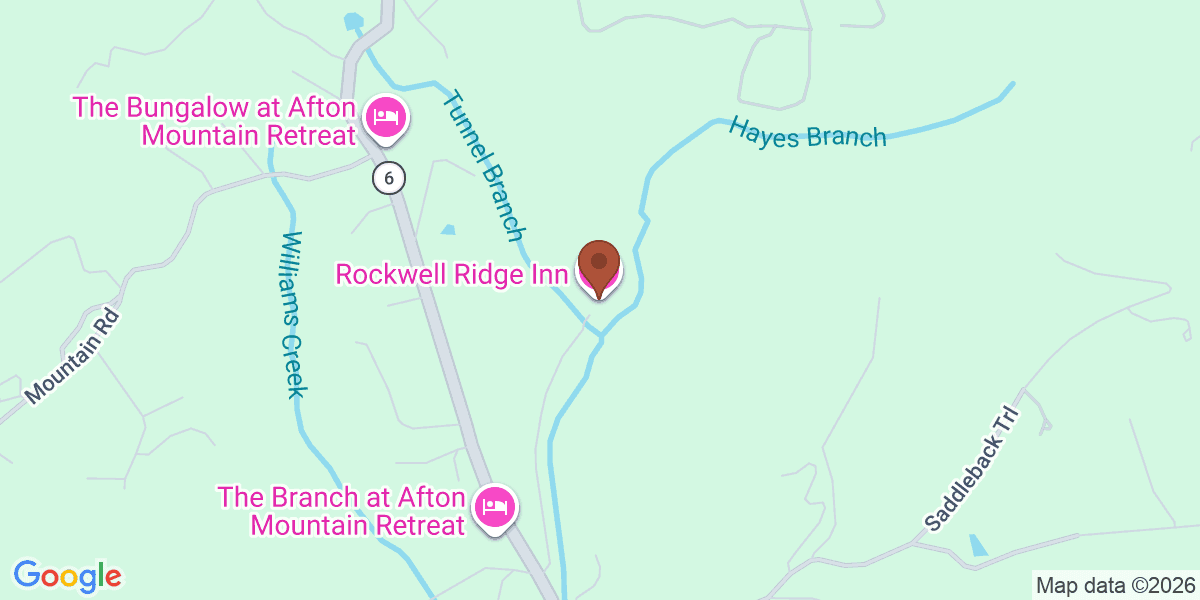 Map showing Rockwell Ridge Inn