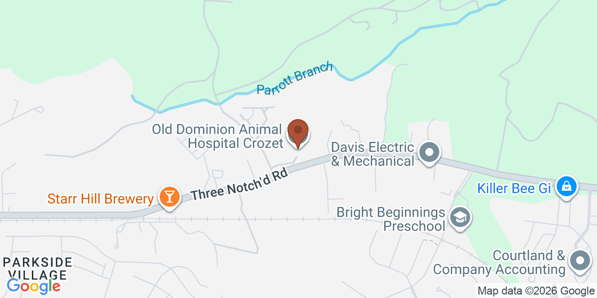 Map showing Old Dominion Animal Hospital Crozet