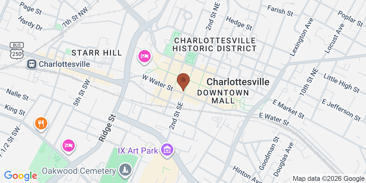 Map showing Second Street Gallery
