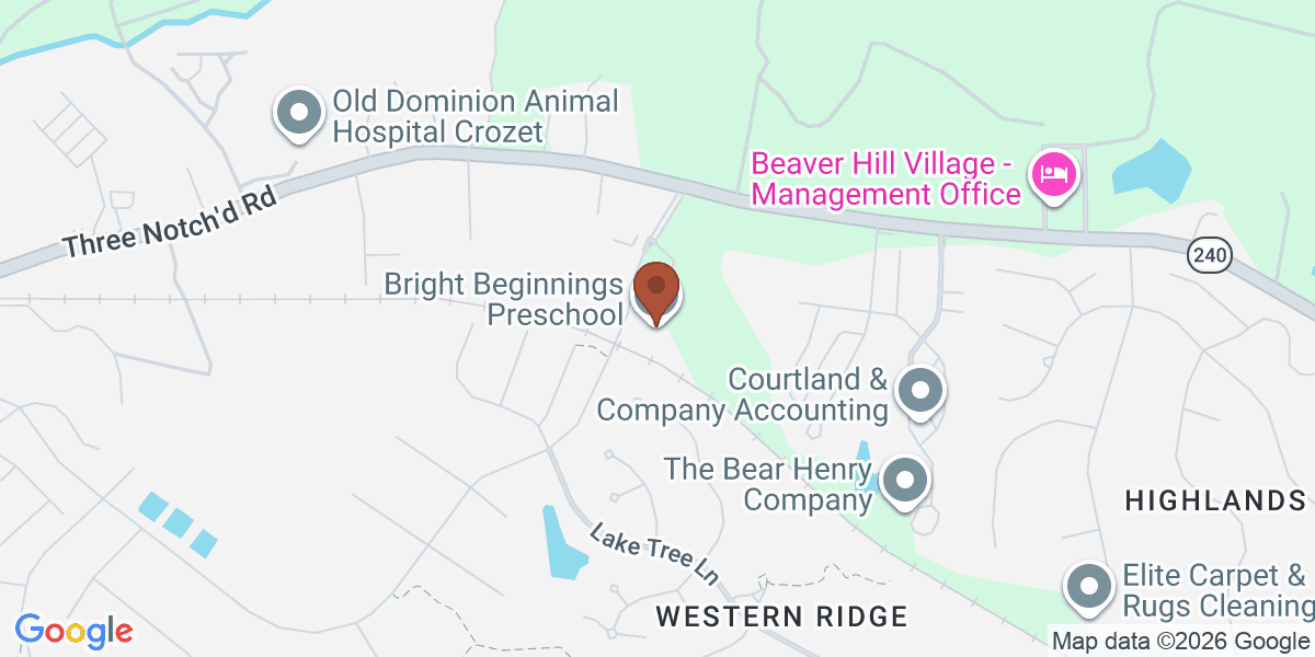 Map showing Bright Beginnings Preschool