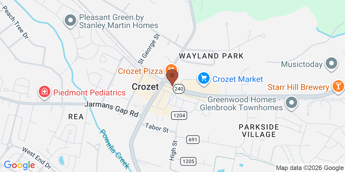 Map showing Crozet Artisan Depot
