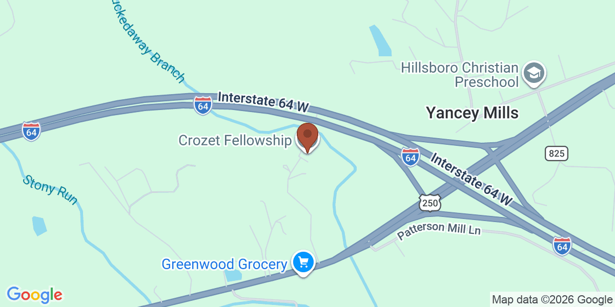 Map showing Crozet Fellowship