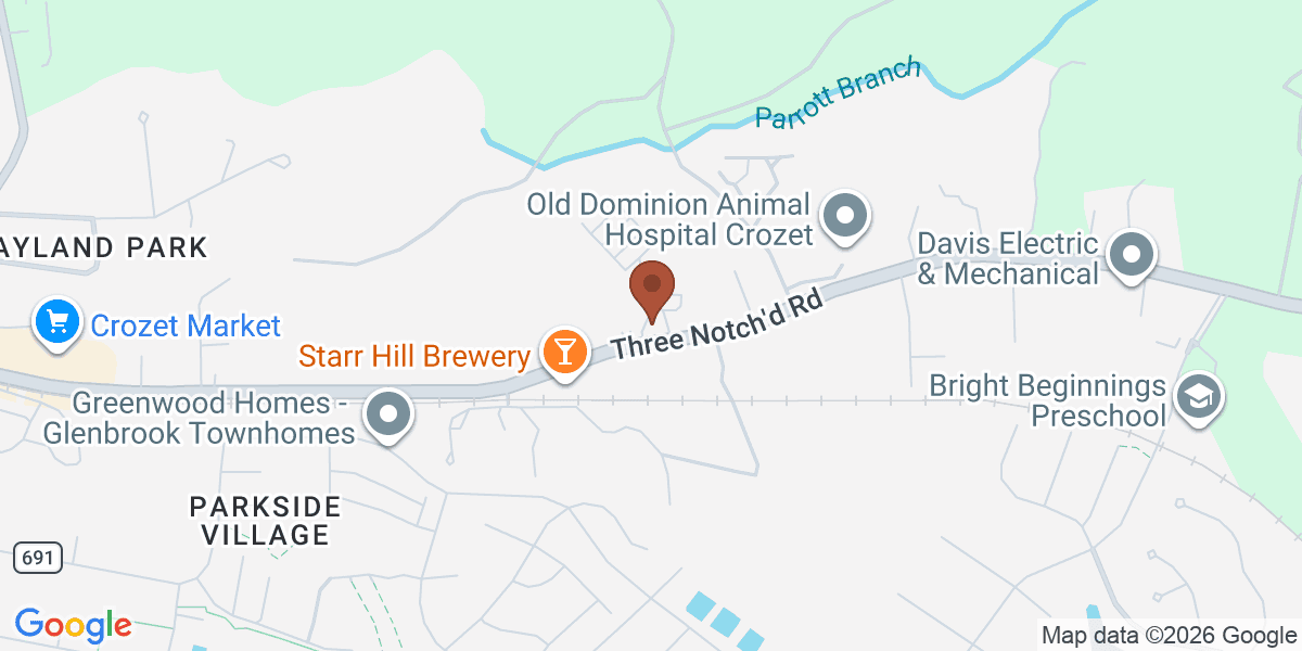 Map showing Charlottesville Self Storage at Crozet