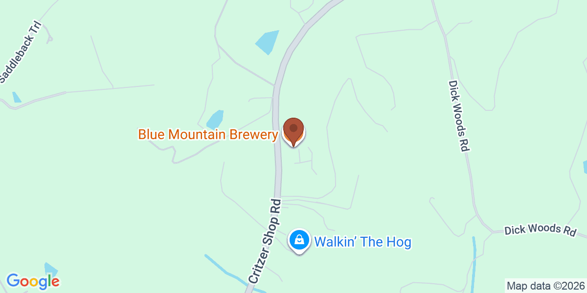Map showing Blue Mountain Brewery