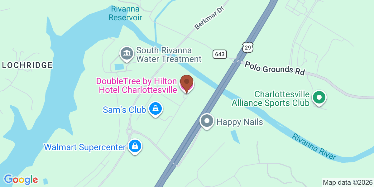 Map showing DoubleTree by Hilton Hotel Charlottesville