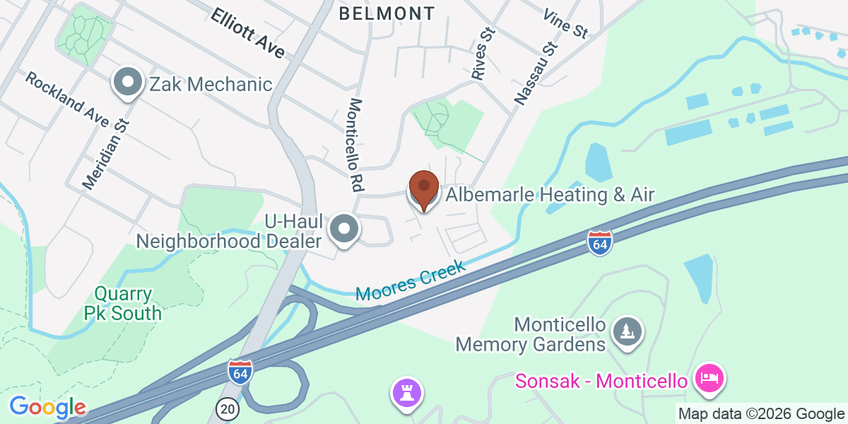 Map showing Albemarle Heating & Air