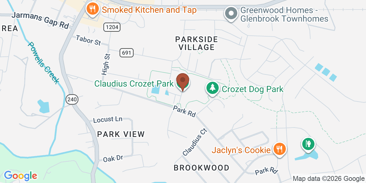 Map showing Claudius Crozet Park