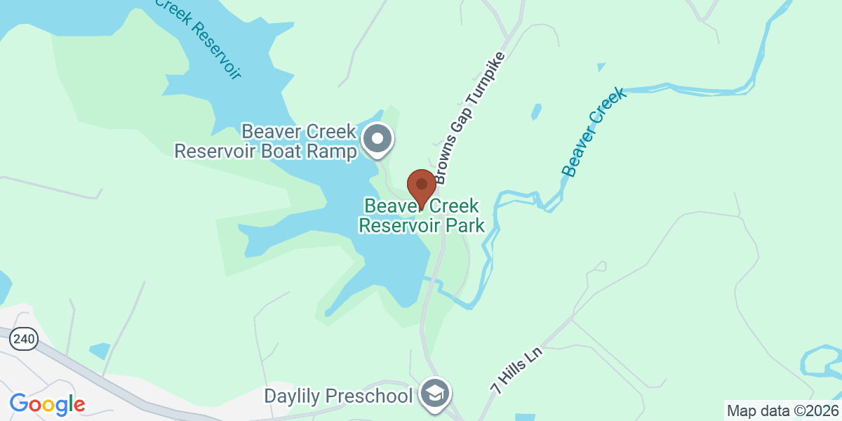 Map showing Beaver Creek Reservoir Park