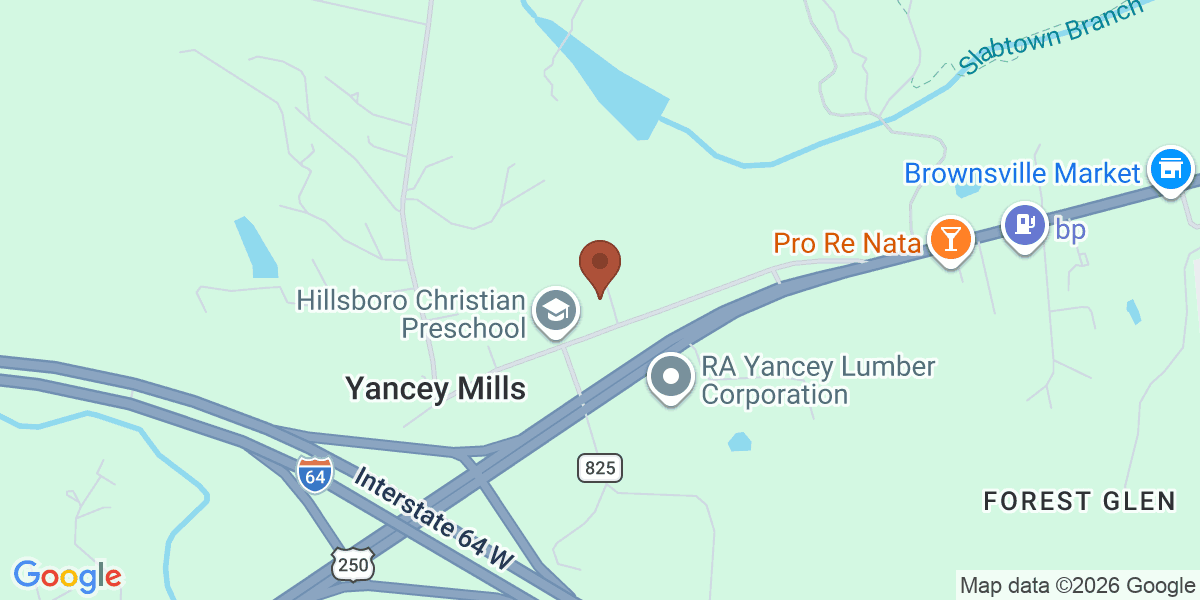 Map showing Hillsboro Baptist Church