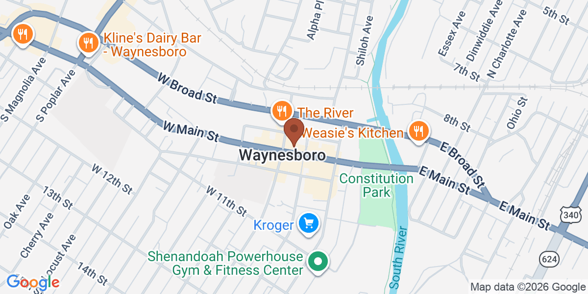 Map showing The Green Leaf Grill