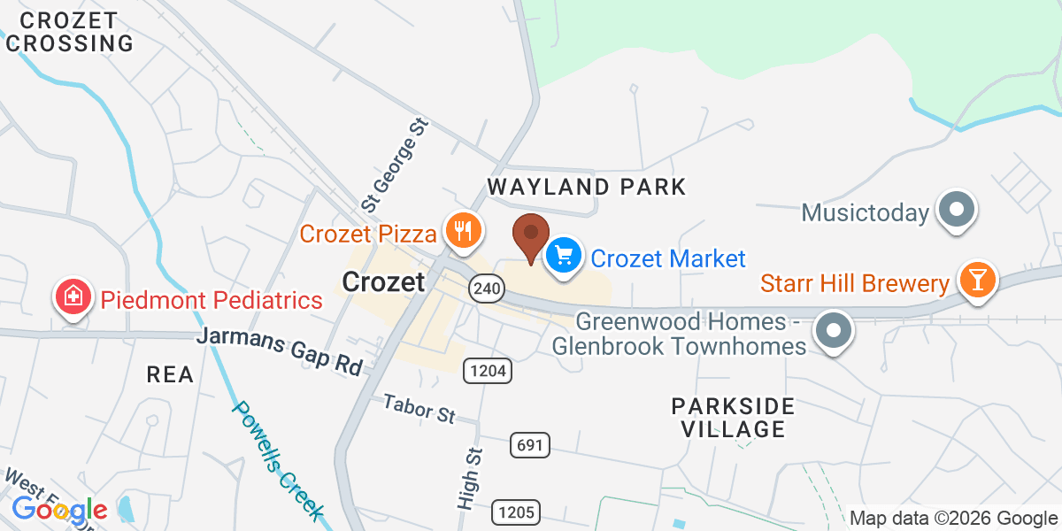 Map showing Crozet Physical Therapy