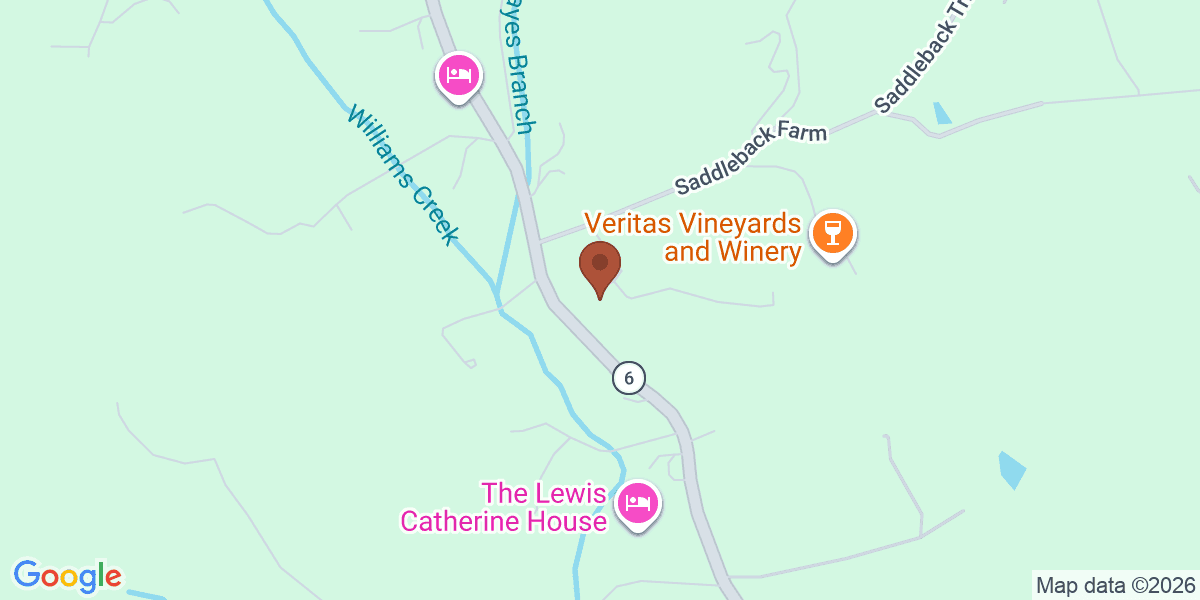 Map showing The Farmhouse at Veritas