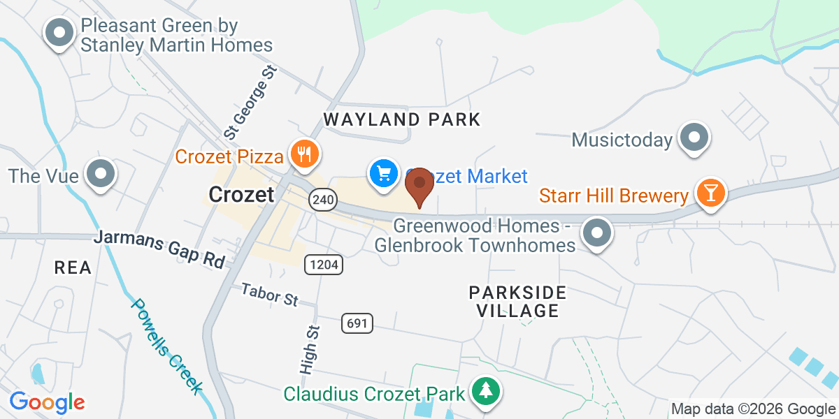 Map showing PT Plus of Crozet