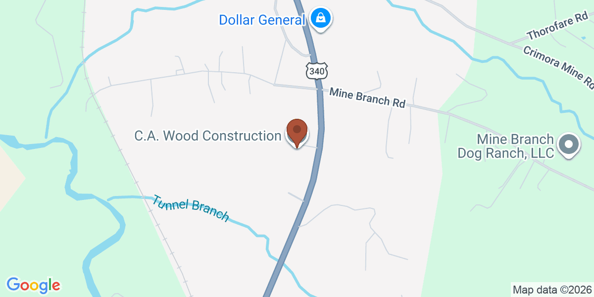 Map showing C.A. Wood Construction