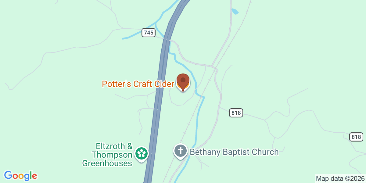 Map showing Potter's Craft Cider