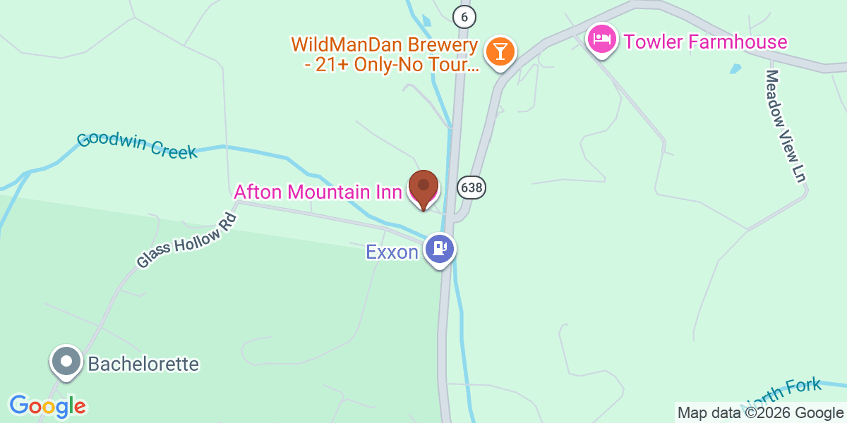 Map showing Afton Mountain Inn