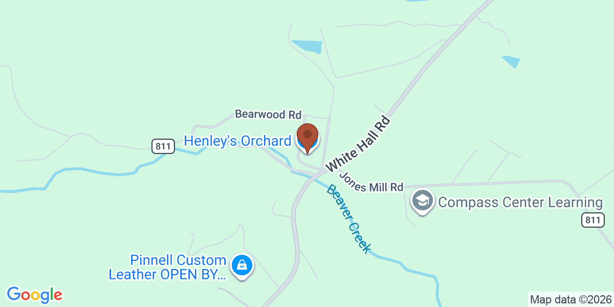 Map showing Henley's Orchard Estate Cidery
