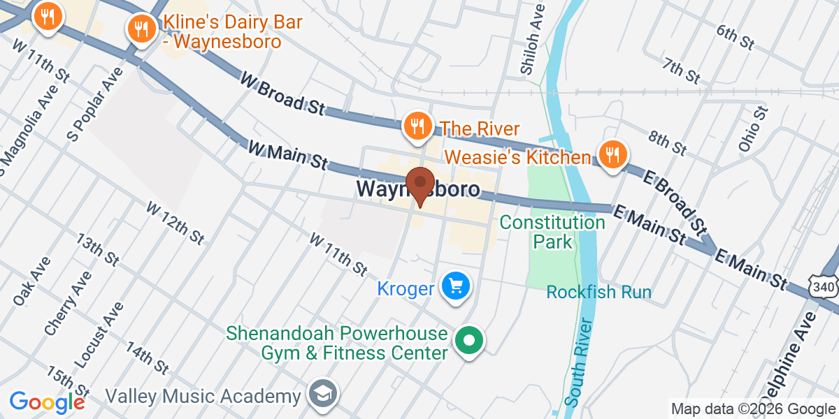 Map showing Shenandoah Valley Art Center Inc