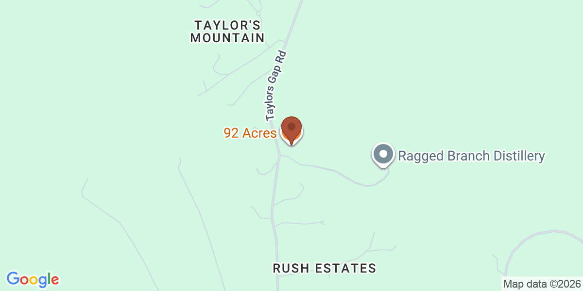 Map showing 92 Acres