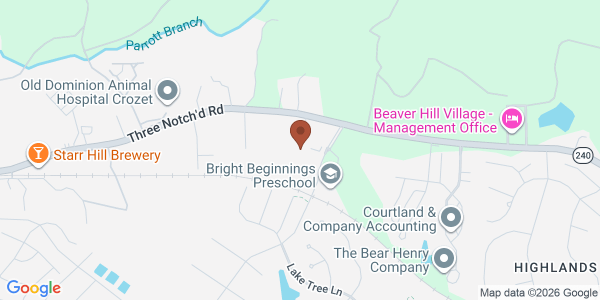 Map showing Crozet Self Storage