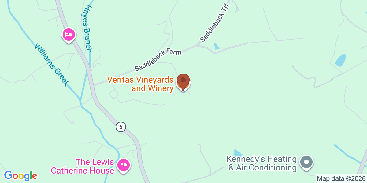 Map showing Veritas Vineyards and Winery