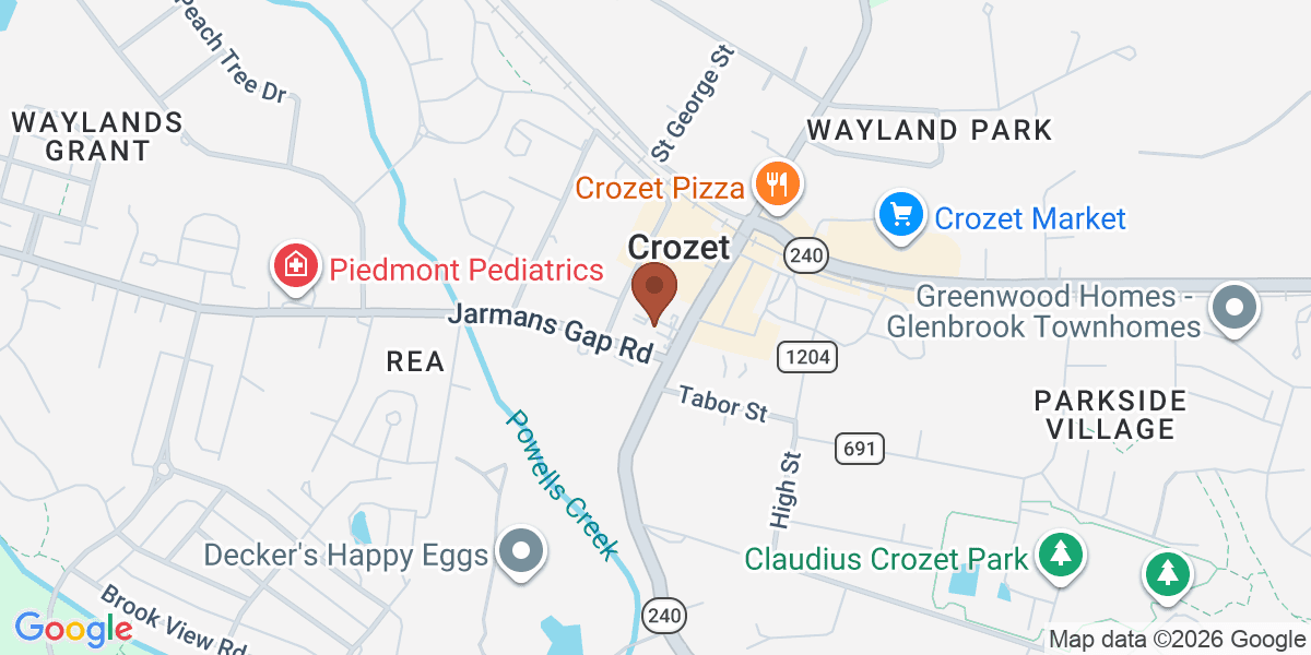 Map showing Crozet United Methodist Church - Food Distribution Center