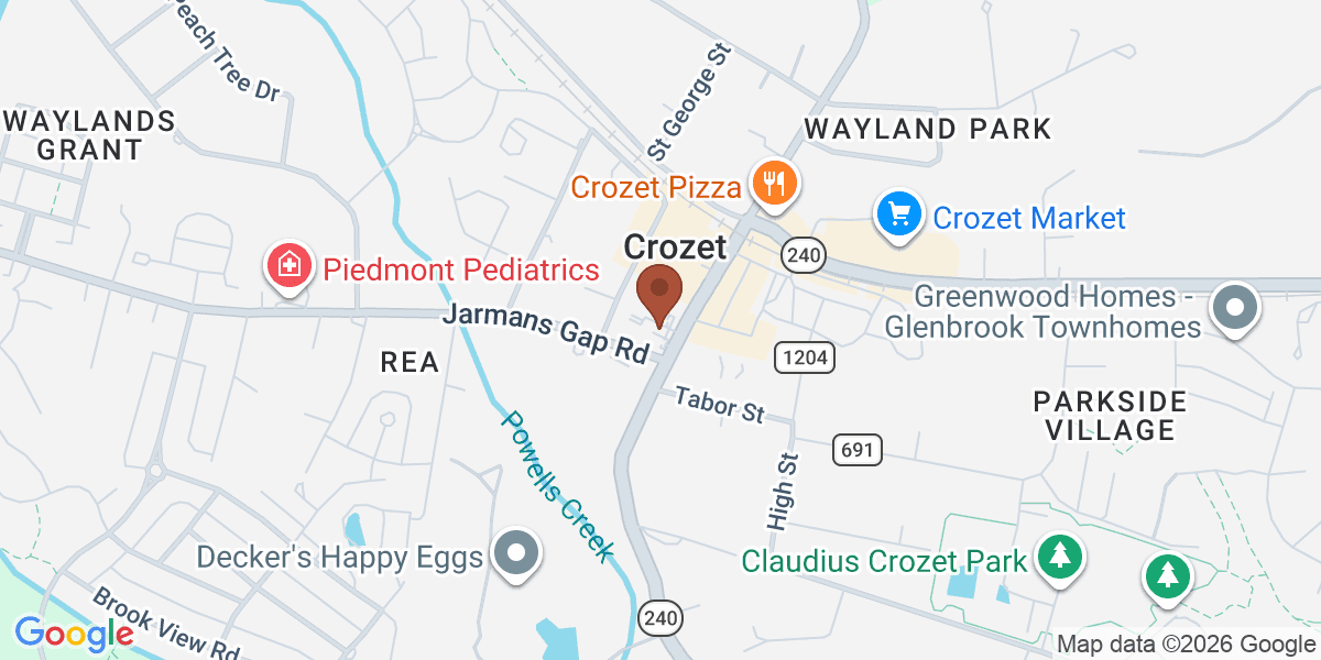 Map showing Crozet Avenue Christian Preschool