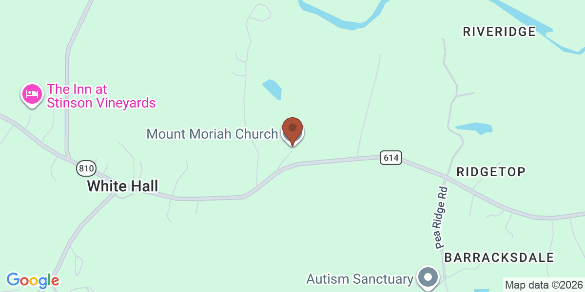 Map showing Mount Moriah Church