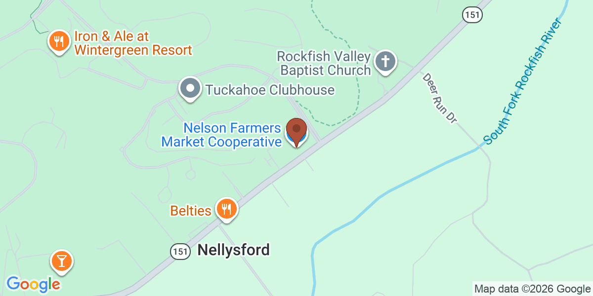 Map showing Nelson Farmers Market Cooperative