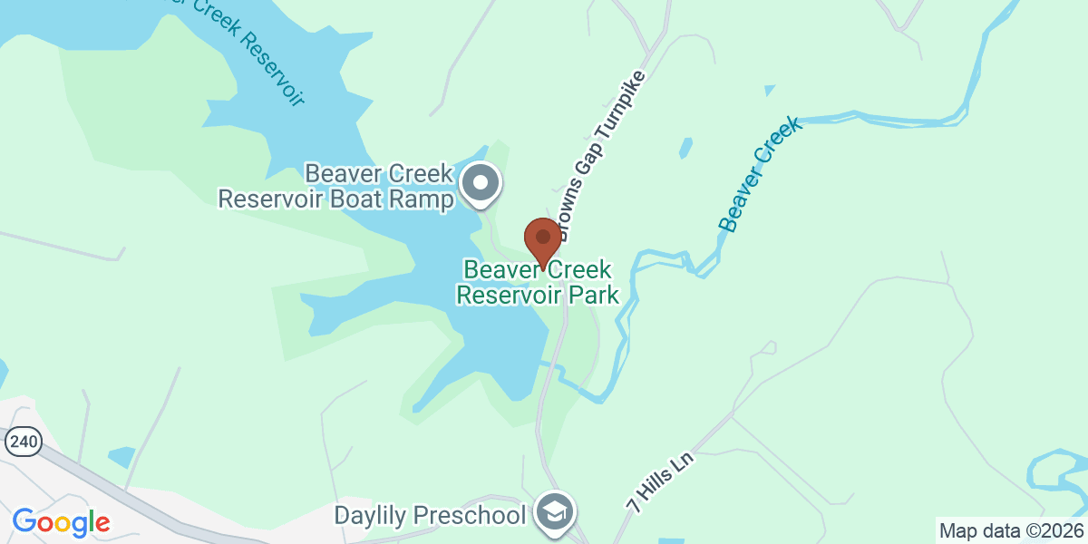 Map showing Beaver Creek Lake