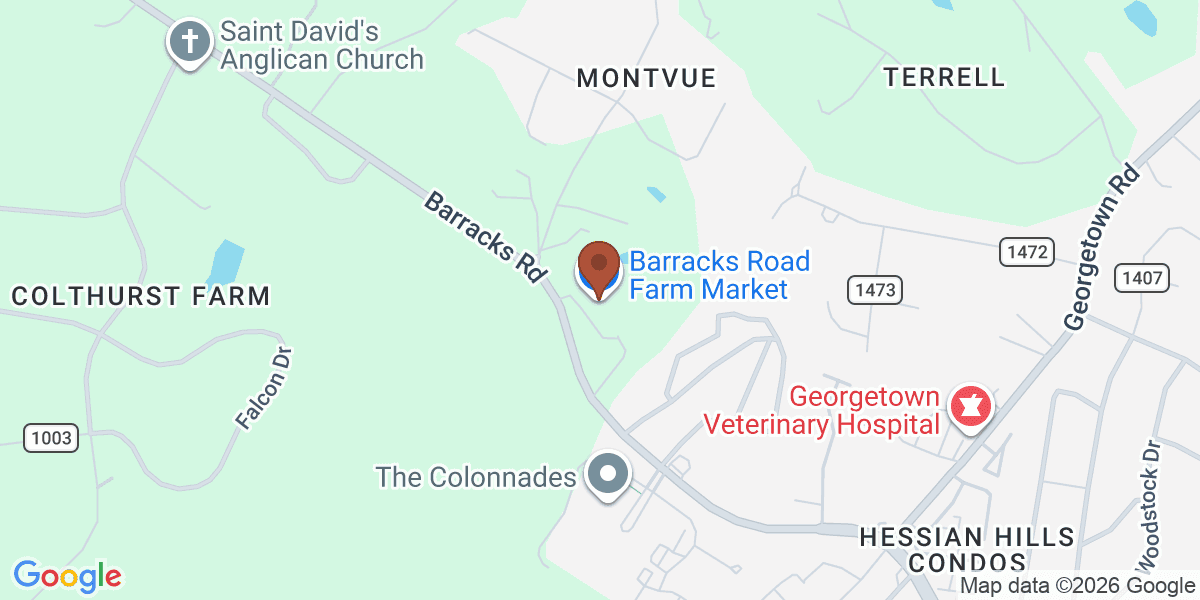Map showing Barracks Road Farm Market