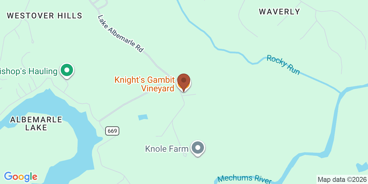 Map showing Knight's Gambit Vineyard