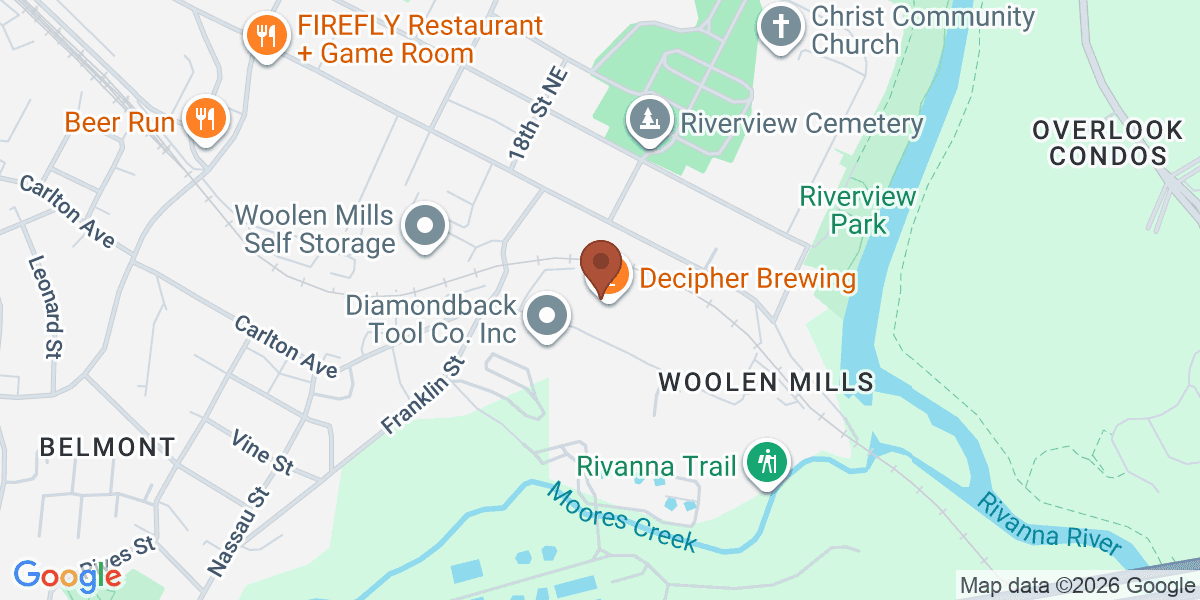 Map showing Decipher Brewing
